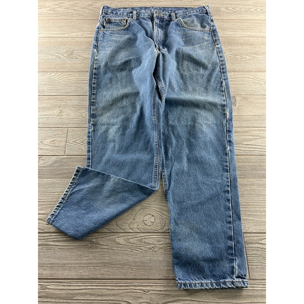 Carhartt Jeans Mens Relaxed Fit Straight Leg Light Wash Blue Denim 37x29